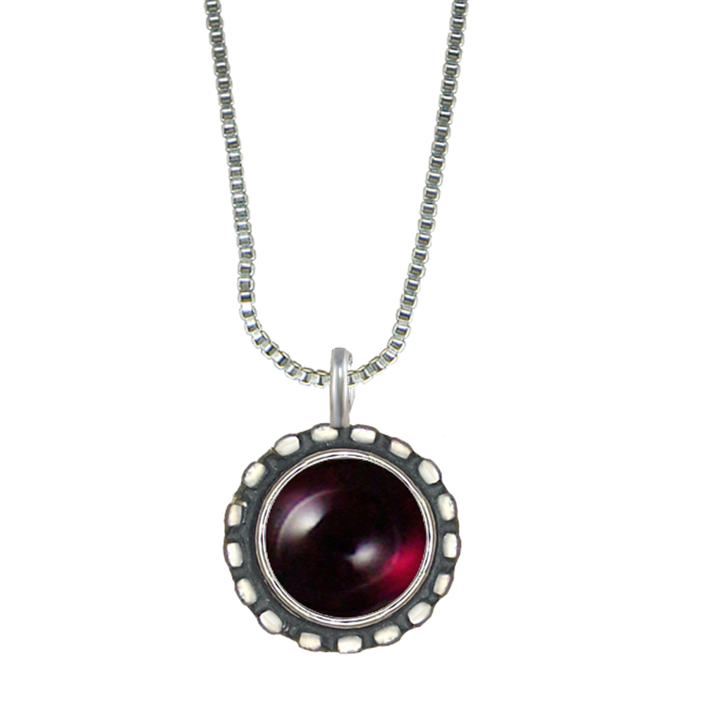 Sterling Silver Little Garnet Pendant Necklace